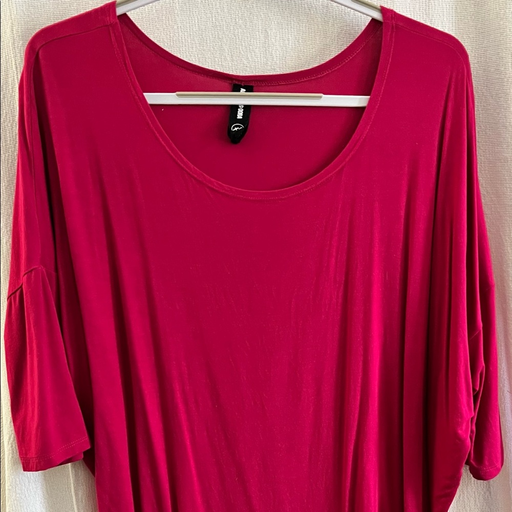 Women’s Agnes & Dora Dolman Top in Bright Pink Size XL